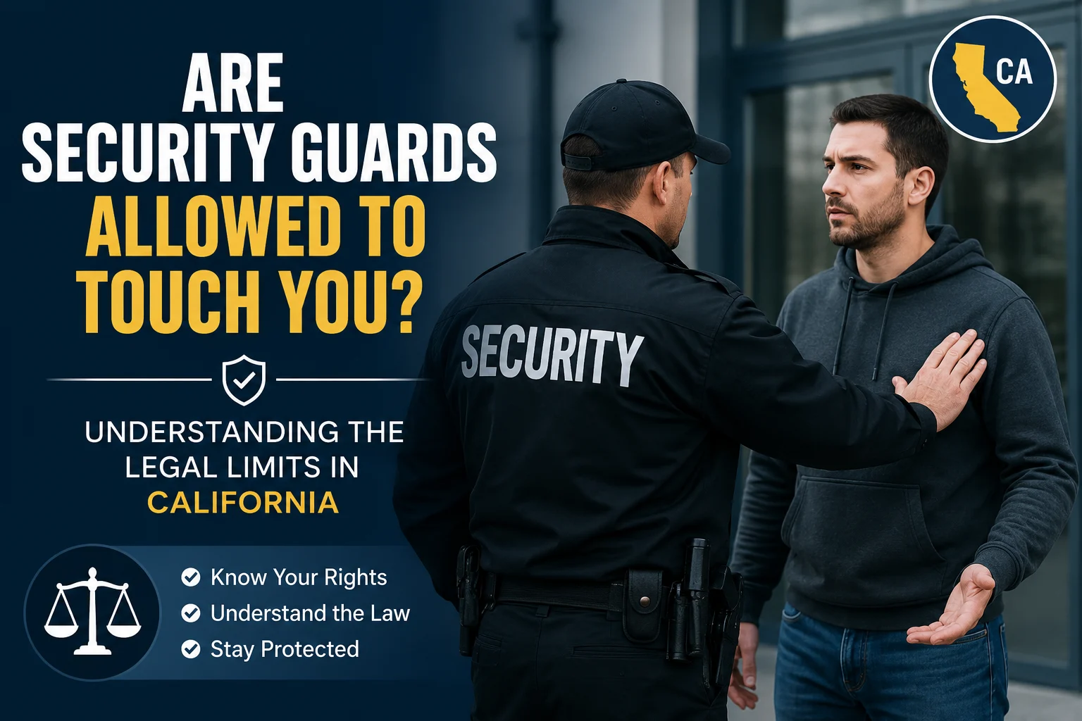 Are security guards allowed to touch you in California